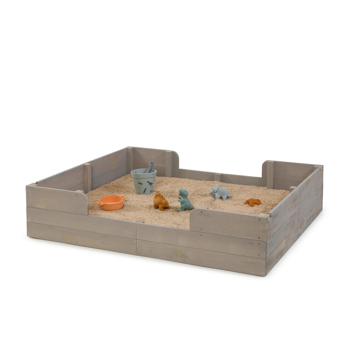 Sandkasten Dino Lover Holz, LxBxH: 140x120x140 cm - Grau, Basics, Holz (140/120/140cm) - MUDDY BUDDY