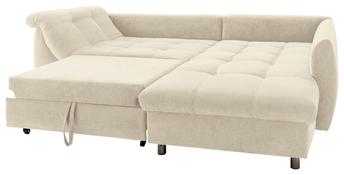 Rohová sedačka AGIRA, pravá béžová - chrómová/béžová, Design, textil (250/190cm) - Livetastic