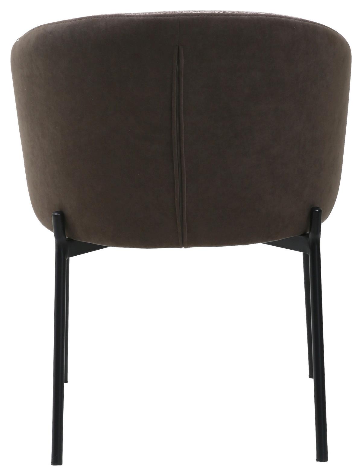 Armehnstuhl Cara Textil Braun B : 56 cm - Schwarz/Braun, MODERN, Textil/Metall (56/76,5/57,5cm) - MID.YOU