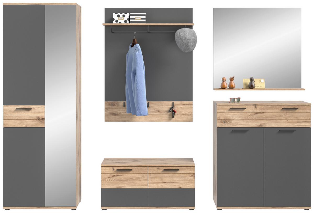 Mason B: 280 cm Nox Oak 5-teilig - Holzwerkstoff (280/200/38cm) - MID.YOU