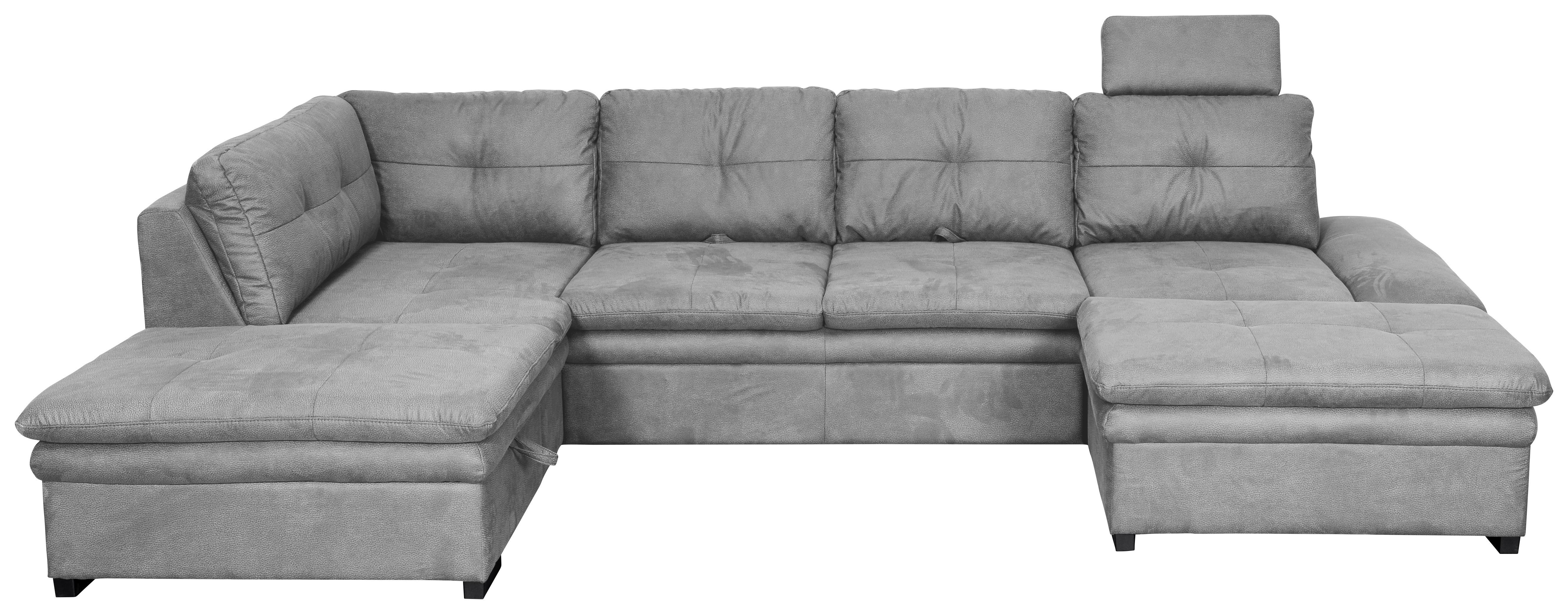 Sedací Souprava U-form Hit - Světlošedá - barvy stříbra/světle šedá, Design, textil/plast (323/210cm) - Bessagi Home