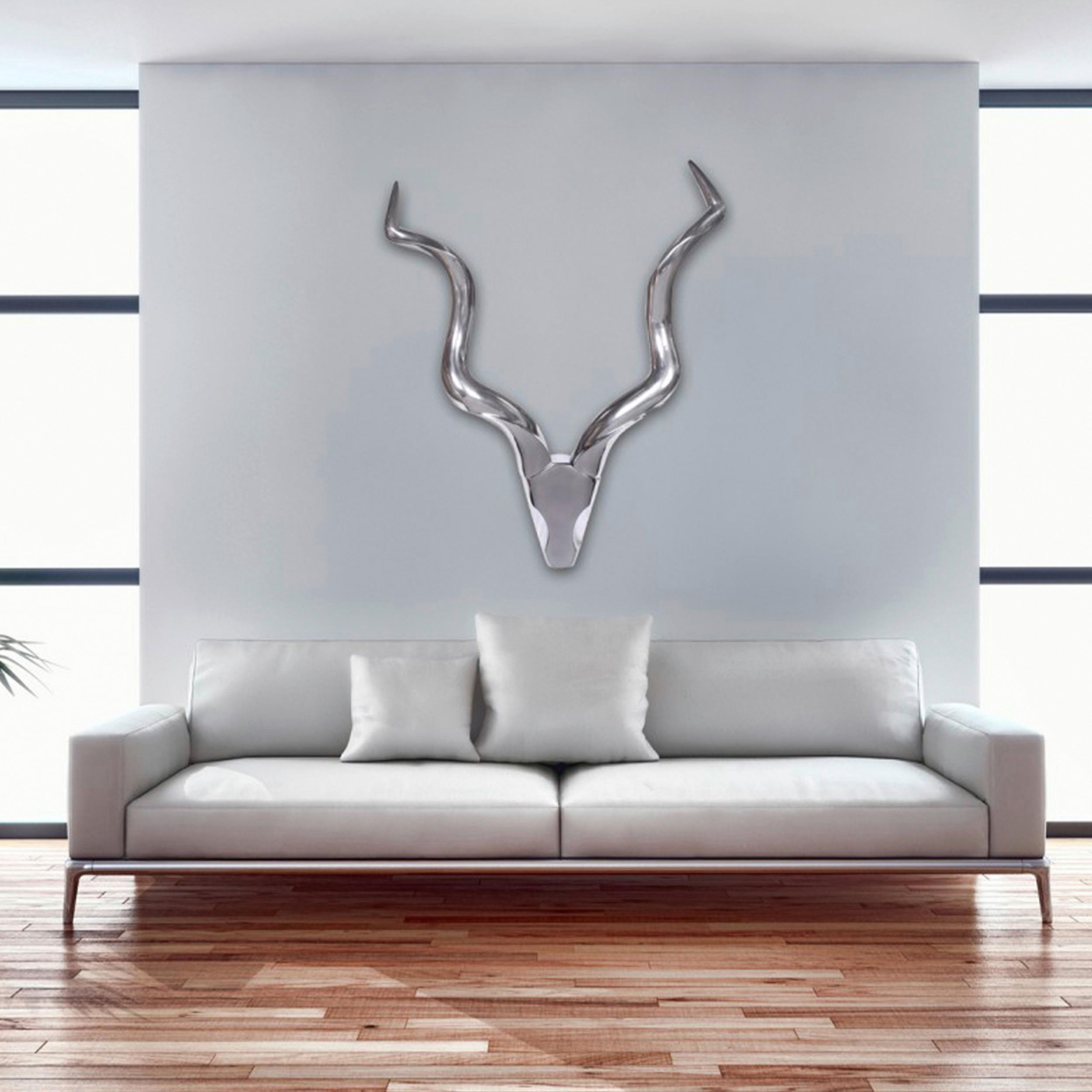 Wanddeko Wohnling Silberfarben B: 80 Cm - Silberfarben, MODERN, Metall (80/110/10cm) - MID.YOU