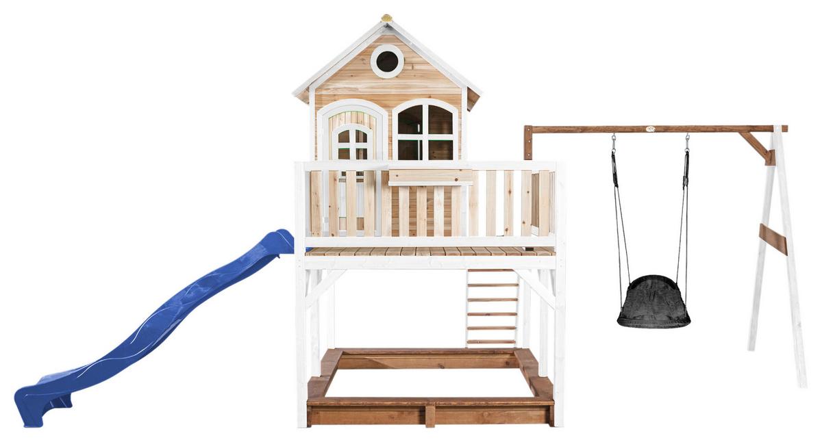 Spielturm A030.158.31 - Blau/Braun, KONVENTIONELL, Holz (613/291/277cm) - Ambia Garden