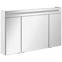 Spiegelschrank B.clever Mit Led 3-Türig BxHxT: 120x71x16 cm - Weiß, MODERN, Glas/Holzwerkstoff (120/71/16cm) - MID.YOU