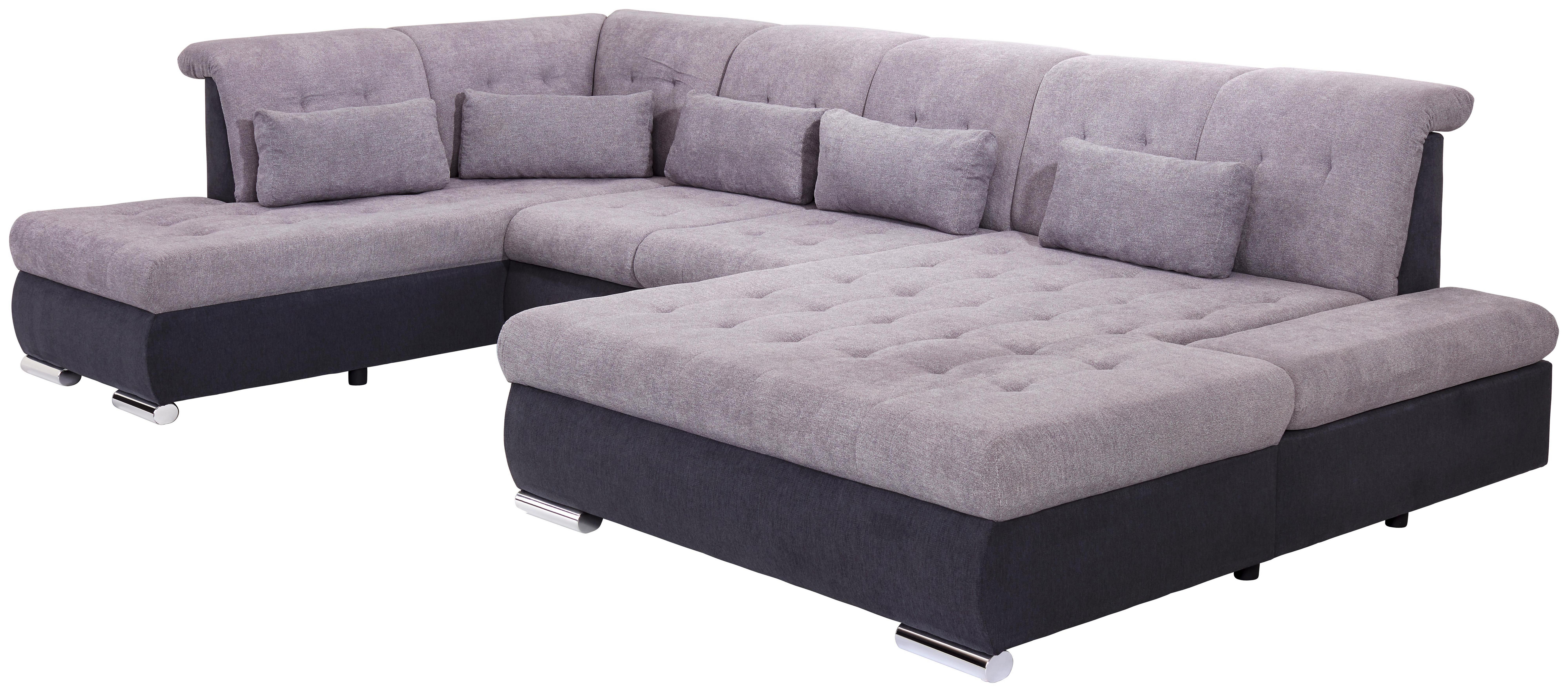 Sedacia Súprava Madera - sivá/antracitová, Moderný, textil/plast (212/358/190cm) - Ombra