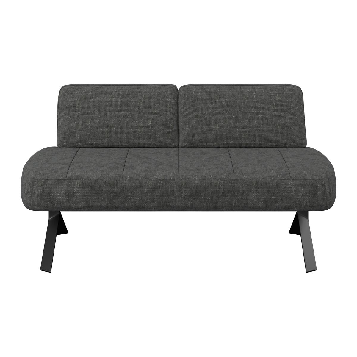 Sitzbank schwarz/Metallbeine Ulmo B: 162 cm - Schwarz, MODERN, Textil/Metall (162/83/71cm)