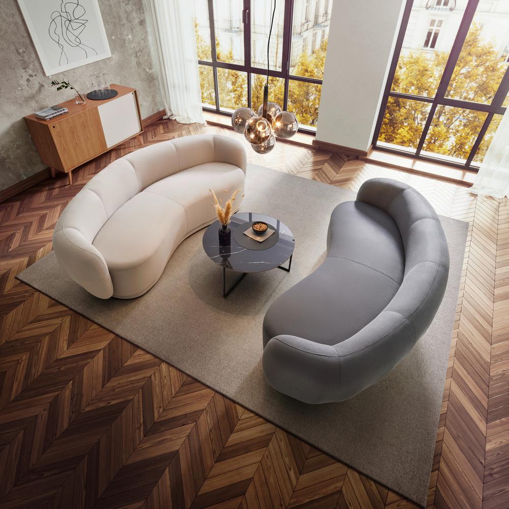 Moderná zamatová pohovka Damaris, tmavá sivá, tmavosivá, 230 cm, 75 cm, 100 cm