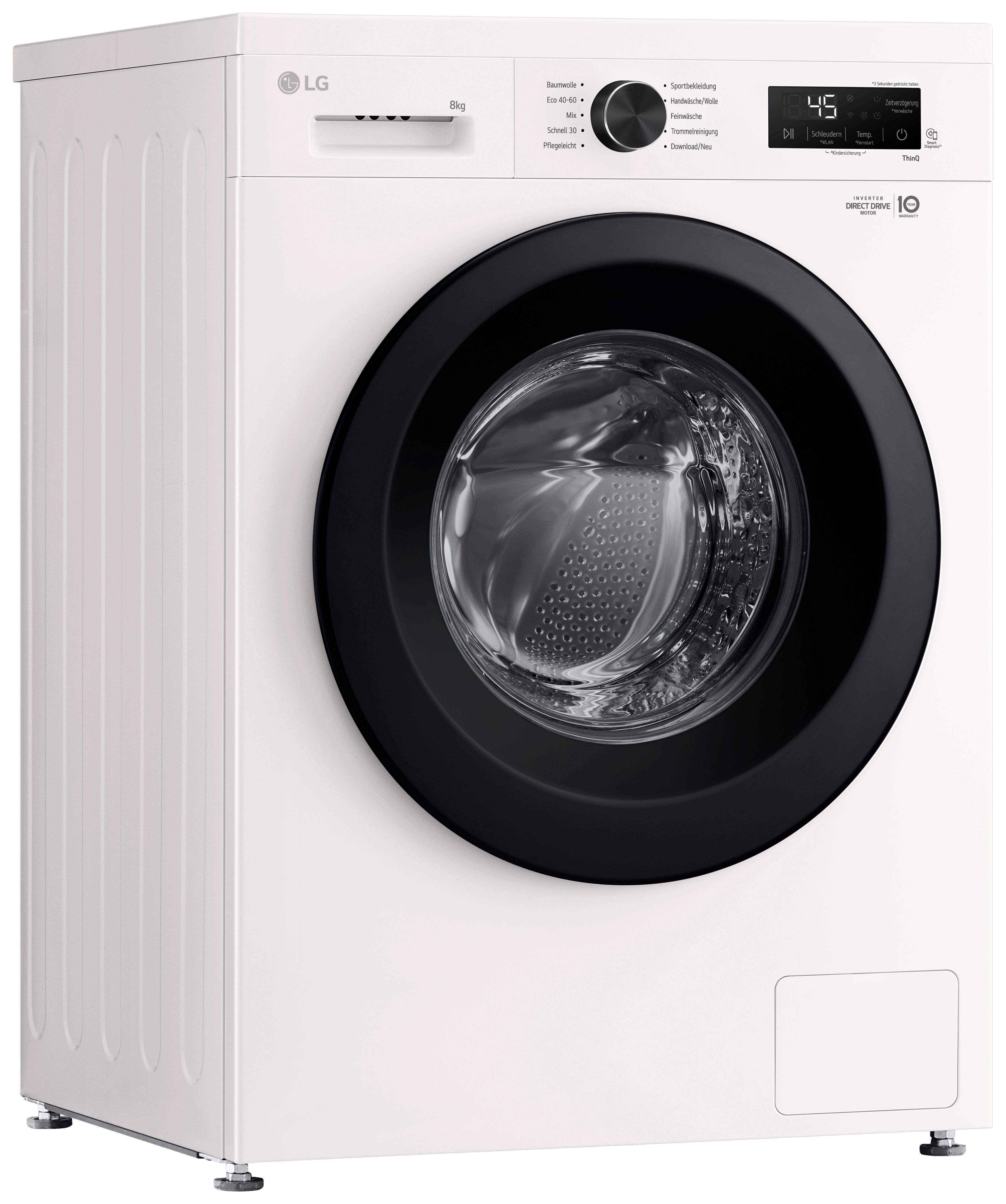 Waschmaschine F4wb3085 - Weiß, Basics, Glas/Kunststoff (60/85/55cm) - LG