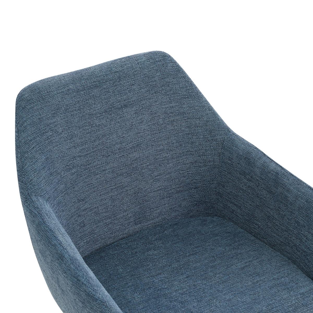 Armlehnstuhl Melinda Blau Gepolstert - Blau/Naturfarben, MODERN, Textil/Metall (56/81,5/63cm) - MID.YOU