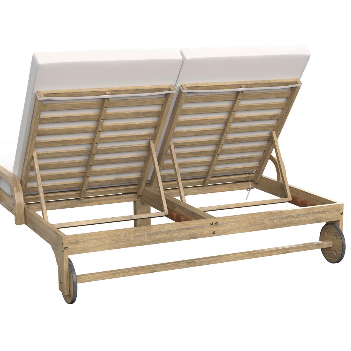 ZAHRADNÍ LEHÁTKO ELJA - šedá/barvy akácie, Moderní, dřevo/textil (195/50/150cm) - Bessagi Garden