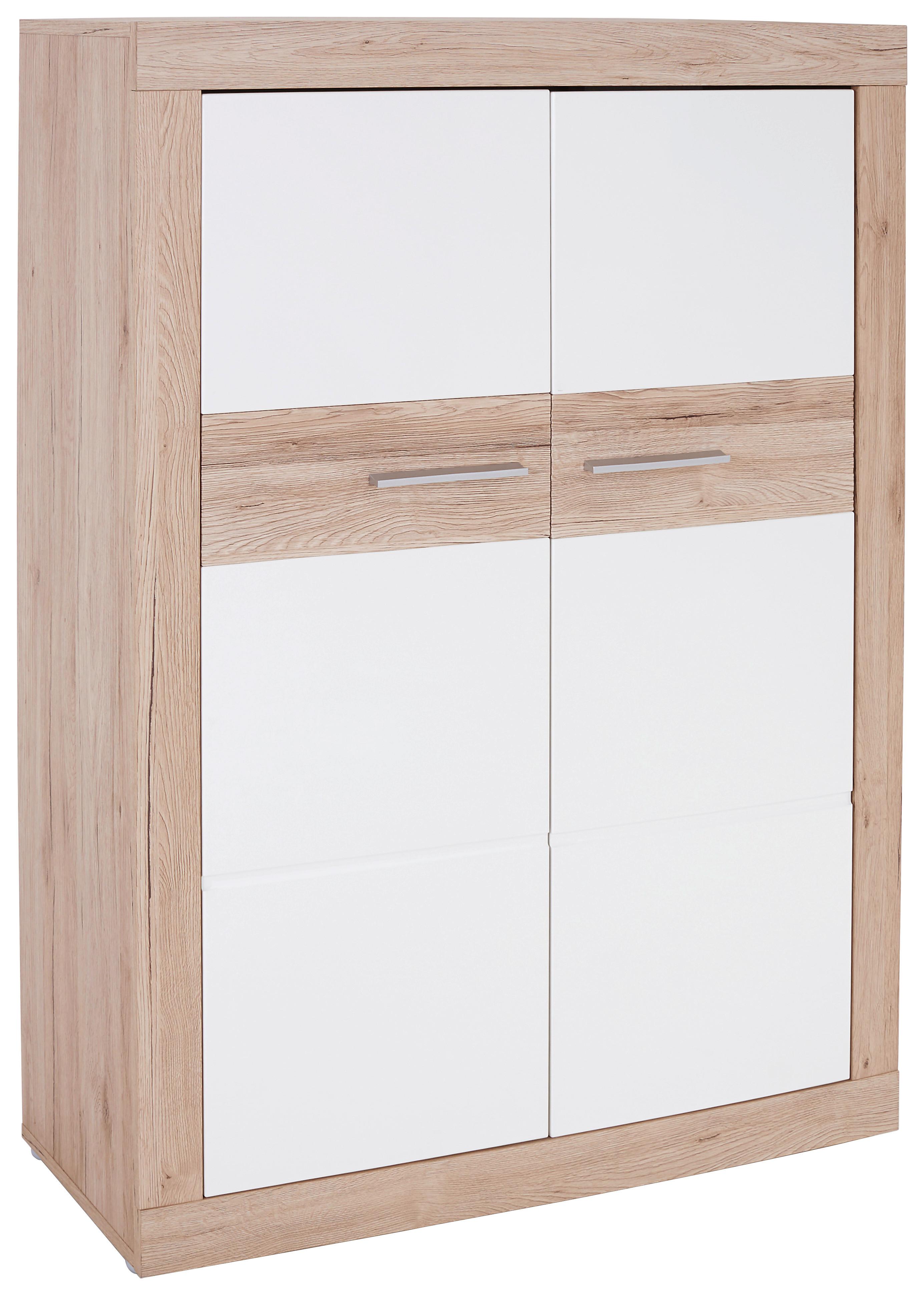 VYSOKÁ KOMODA MALTA - čierna/biela, Modern, drevo/plast (96/132/35cm)