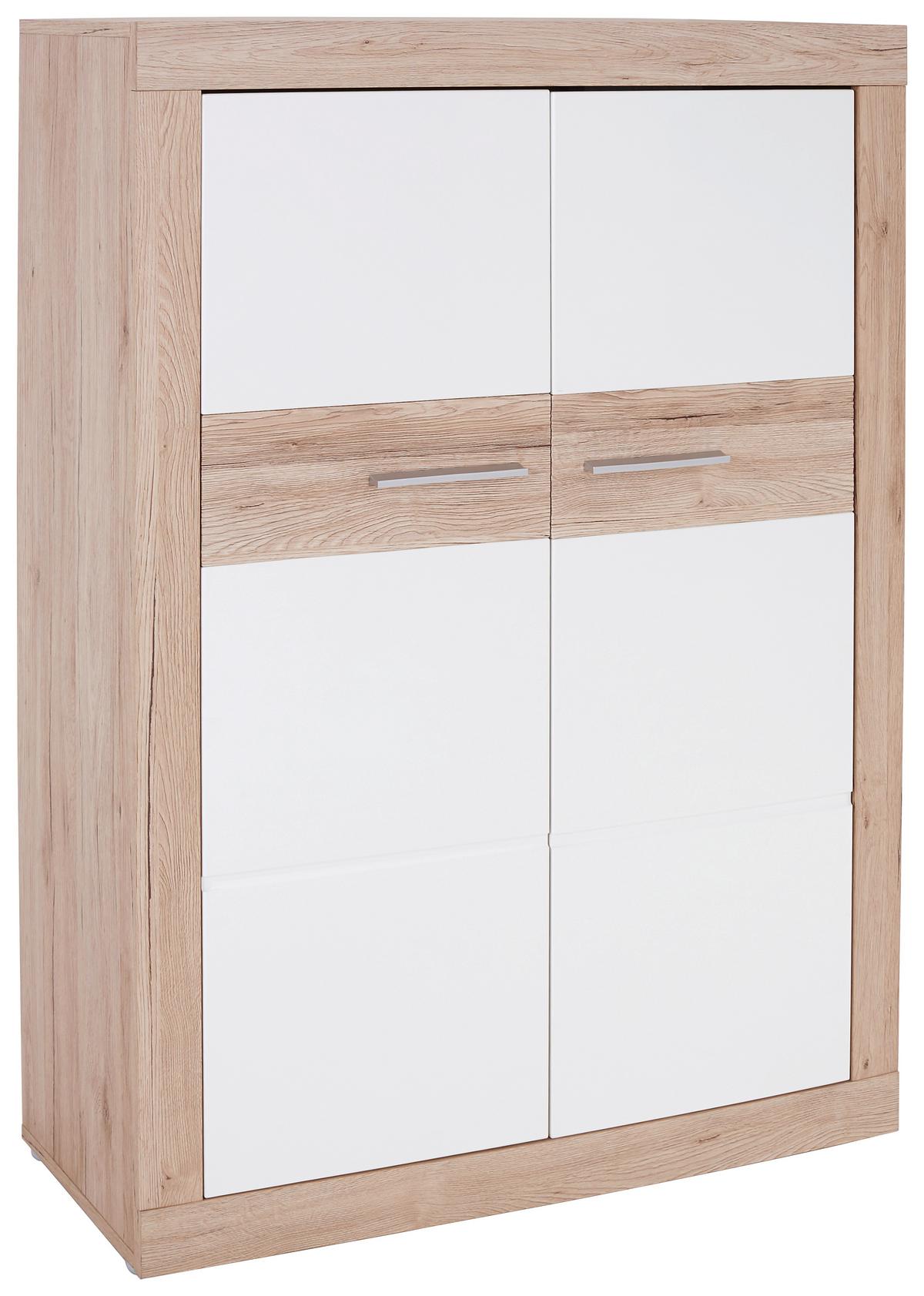 VYSOKÁ KOMODA MALTA - čierna/biela, Modern, drevo/plast (96/132/35cm)