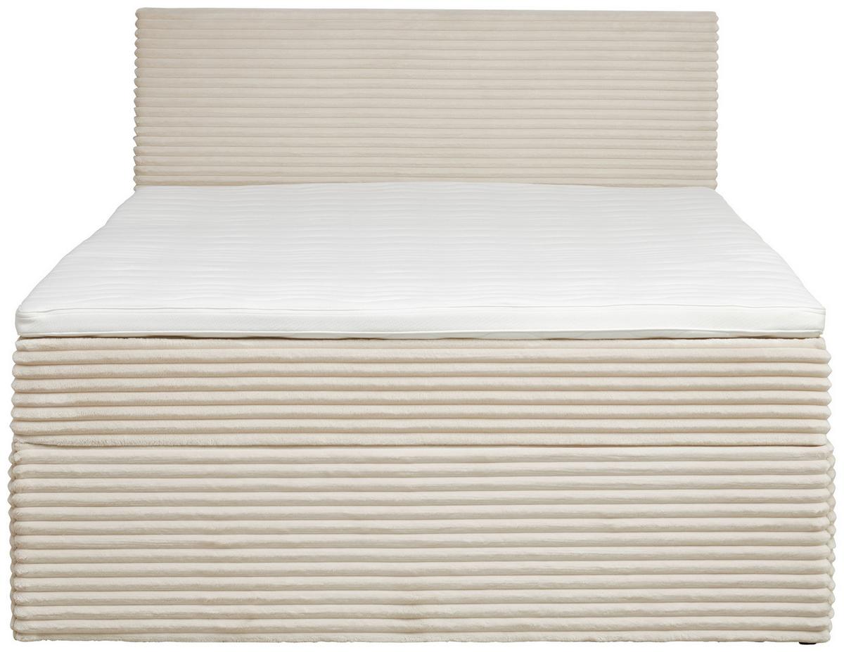 Boxbett Mit Topper 140x200 Cordoba - Creme/Schwarz, Basics, Holz/Textil (140/200cm) - Livetastic