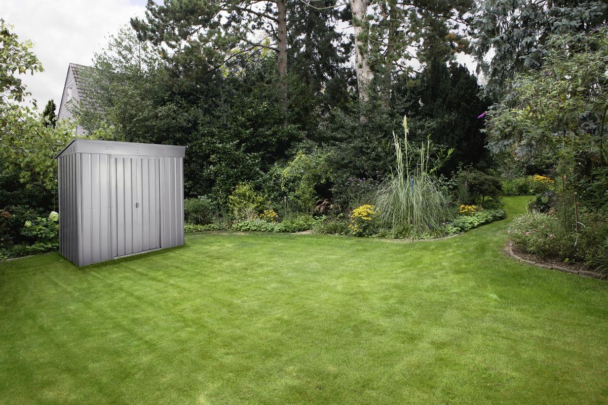 Gerätehaus Ohne Boden 124x242x199 Cm - Silberfarben, Basics, Metall (124/199/242cm)