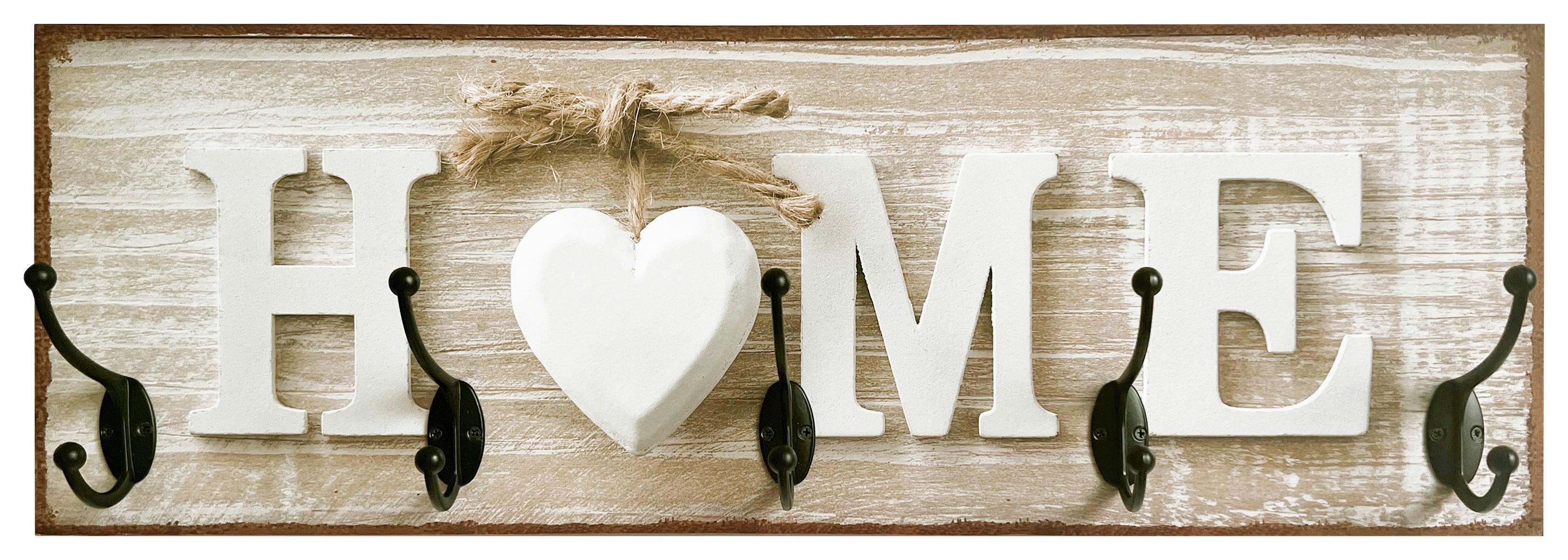 HAKENLEISTE HELMA - Beige/Weiß, MODERN, Holzwerkstoff (60/20/9,3cm)