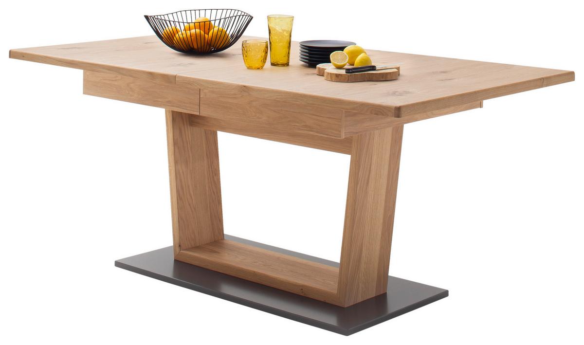 Esstisch Ausziehbar Portland 180-280x100 Cm Eichefarben - Eichefarben/Schwarz, Design, Holz/Holzwerkstoff (180-280/100/77cm) - Livetastic