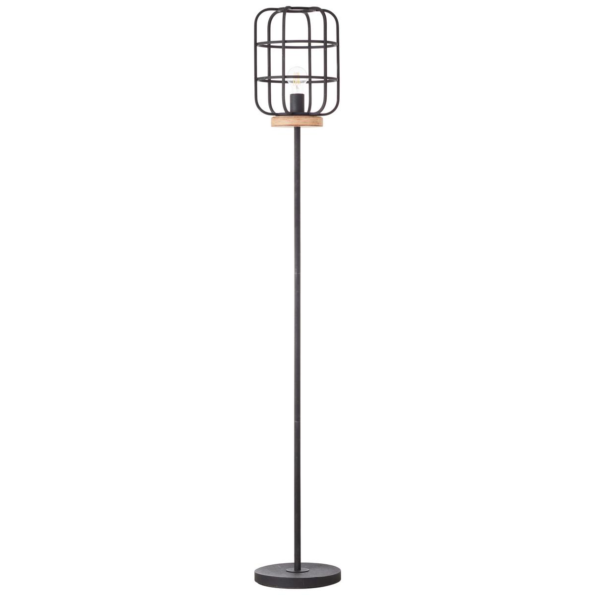 Stehleuchte 93073/66 Gwen - Schwarz/Braun, KONVENTIONELL, Holz/Metall (25/163cm) - Brilliant