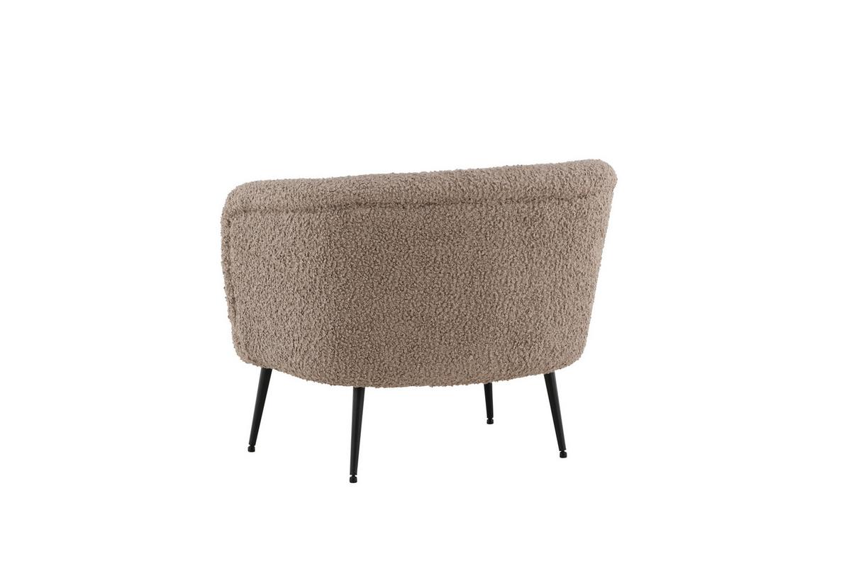 Sessel Nordkoster - Hellbraun/Schwarz, Design, Textil/Metall (81/75/80cm) - Livetastic