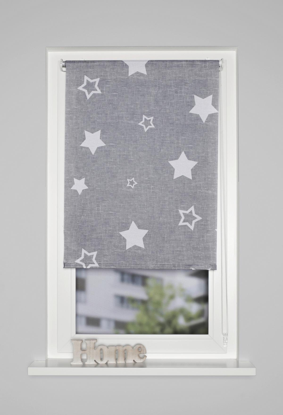 Klemmrollo Grau B: 45 cm - Grau, KONVENTIONELL, Textil (45/150cm)