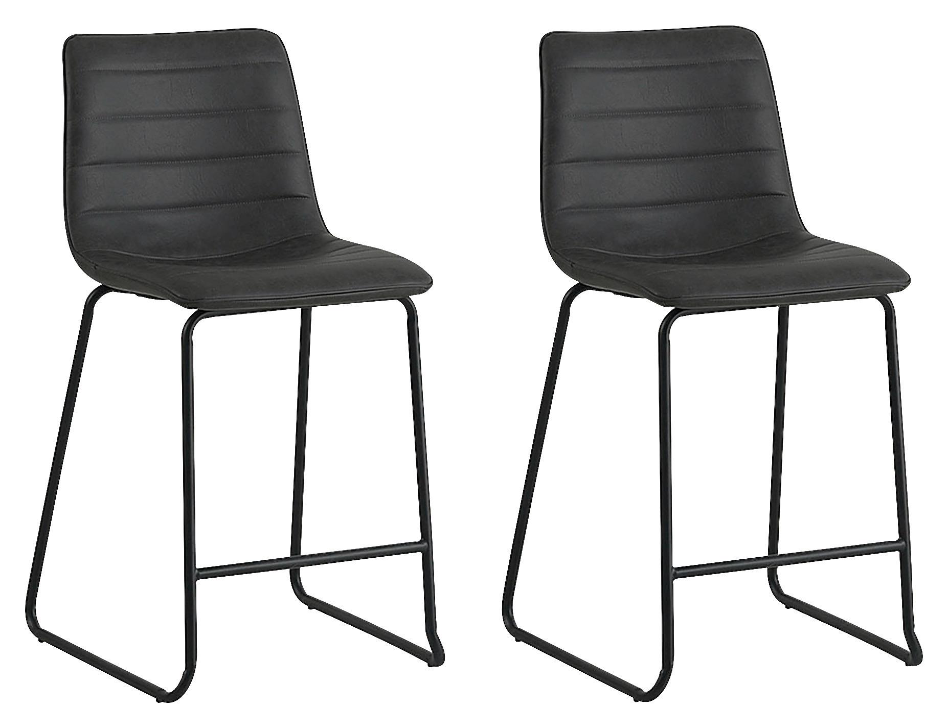 Barhocker-Set Milan - Schwarz, KONVENTIONELL, Kunststoff/Textil (49/98/54,5cm) - MID.YOU