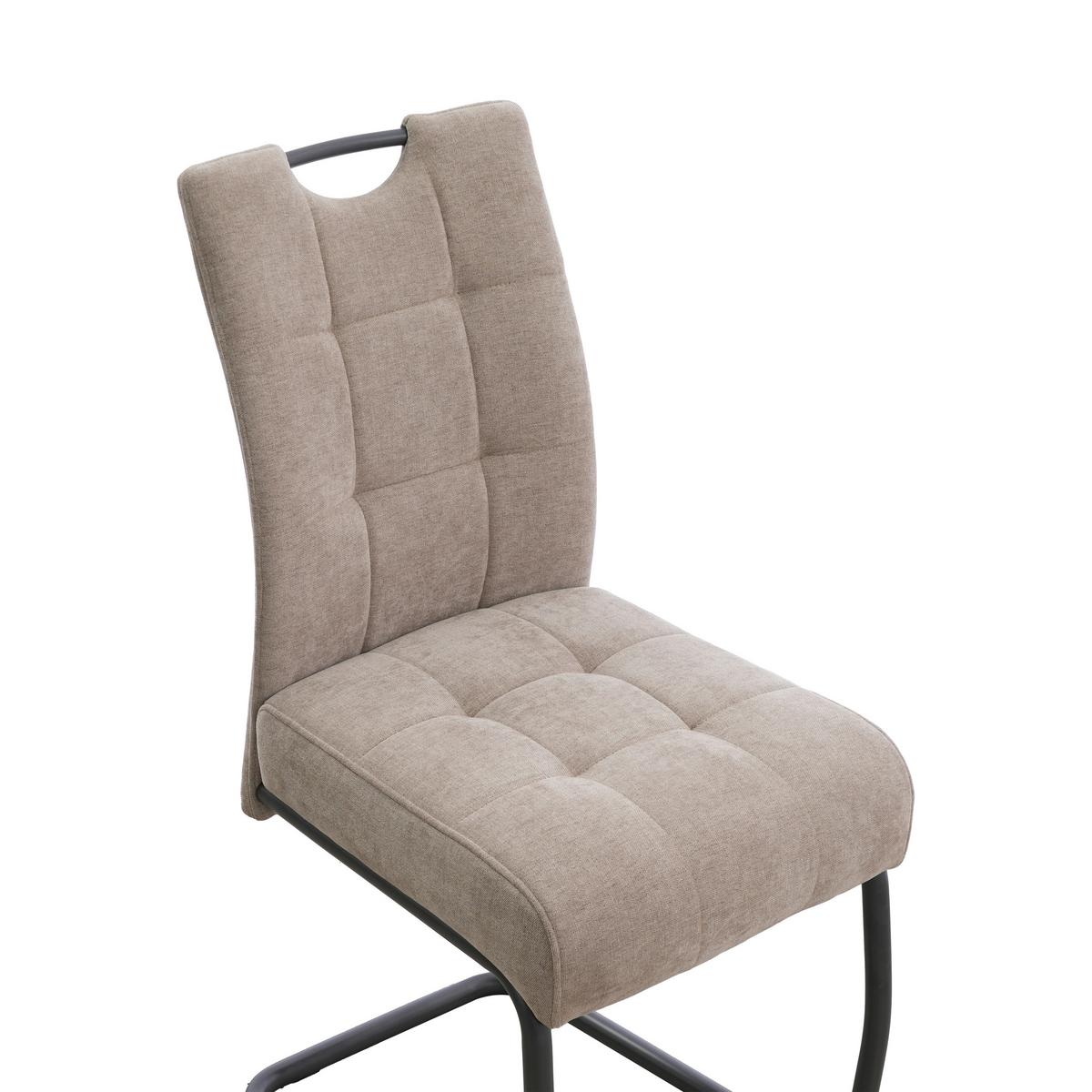 Schwingstuhl Vilnius Dunkelgrau/Beige B: 44 cm - Dunkelgrau/Beige, MODERN, Textil/Metall (44/95/61cm) - MID.YOU