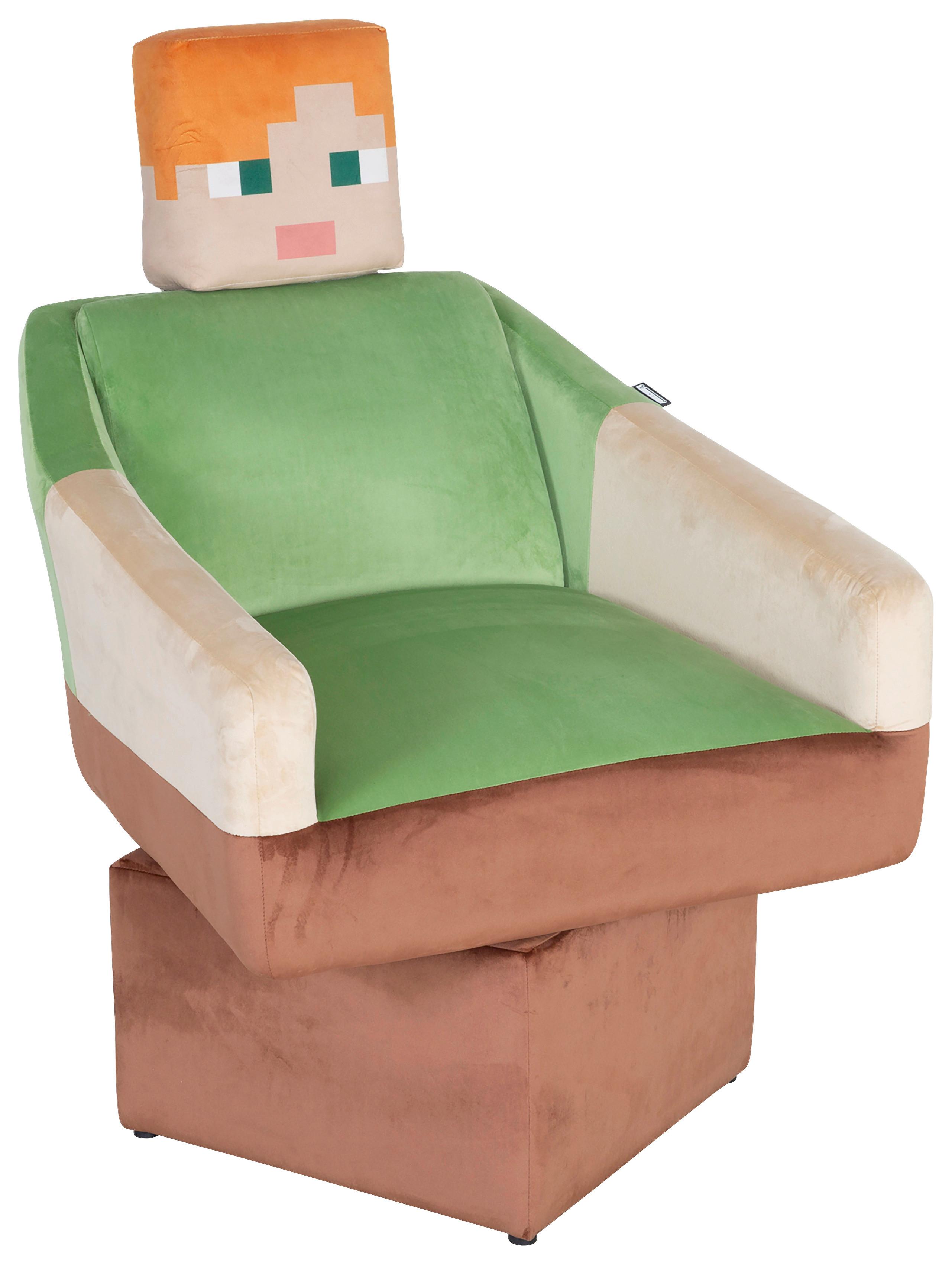Polstersessel Mit Armlehnen Minecraft Stoffbezug Bunt - Multicolor/Grün, MODERN, Holzwerkstoff/Textil (69/96/75cm) - Minecraft