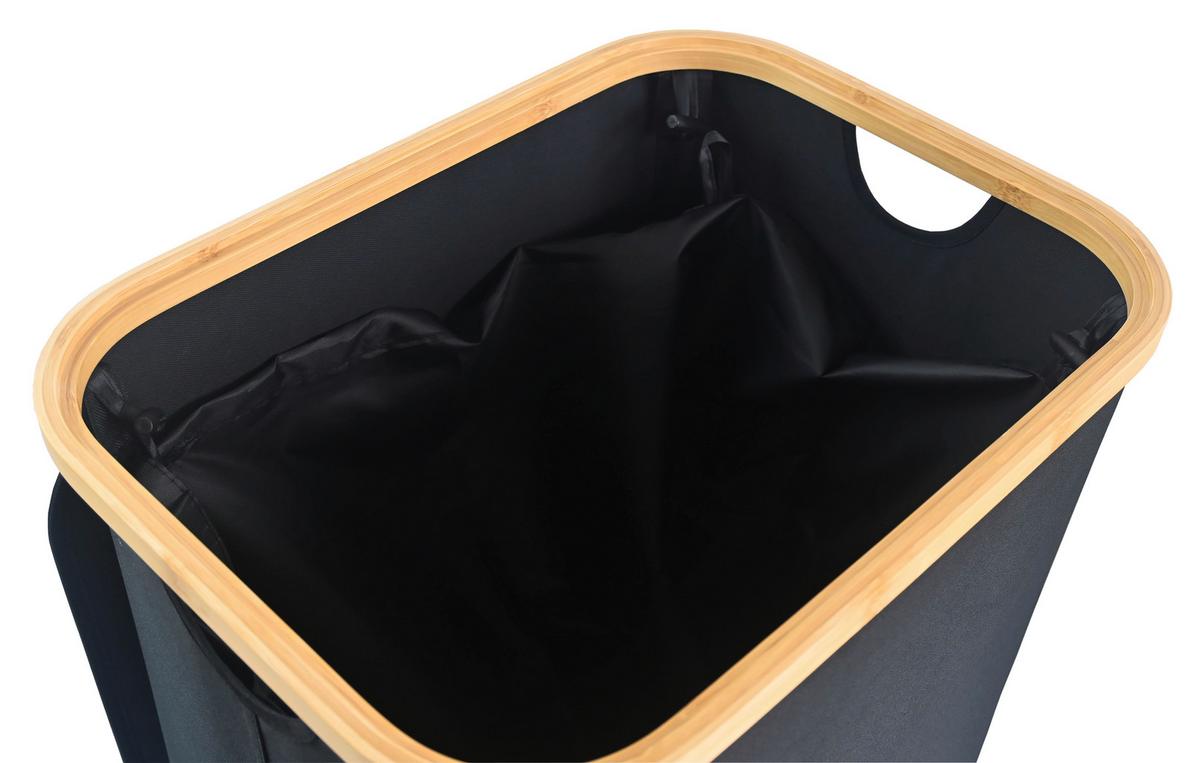 KOŠ NA LÁHVE PET - černá, Konvenční, karton/textil (44/33/70cm) - Mömax