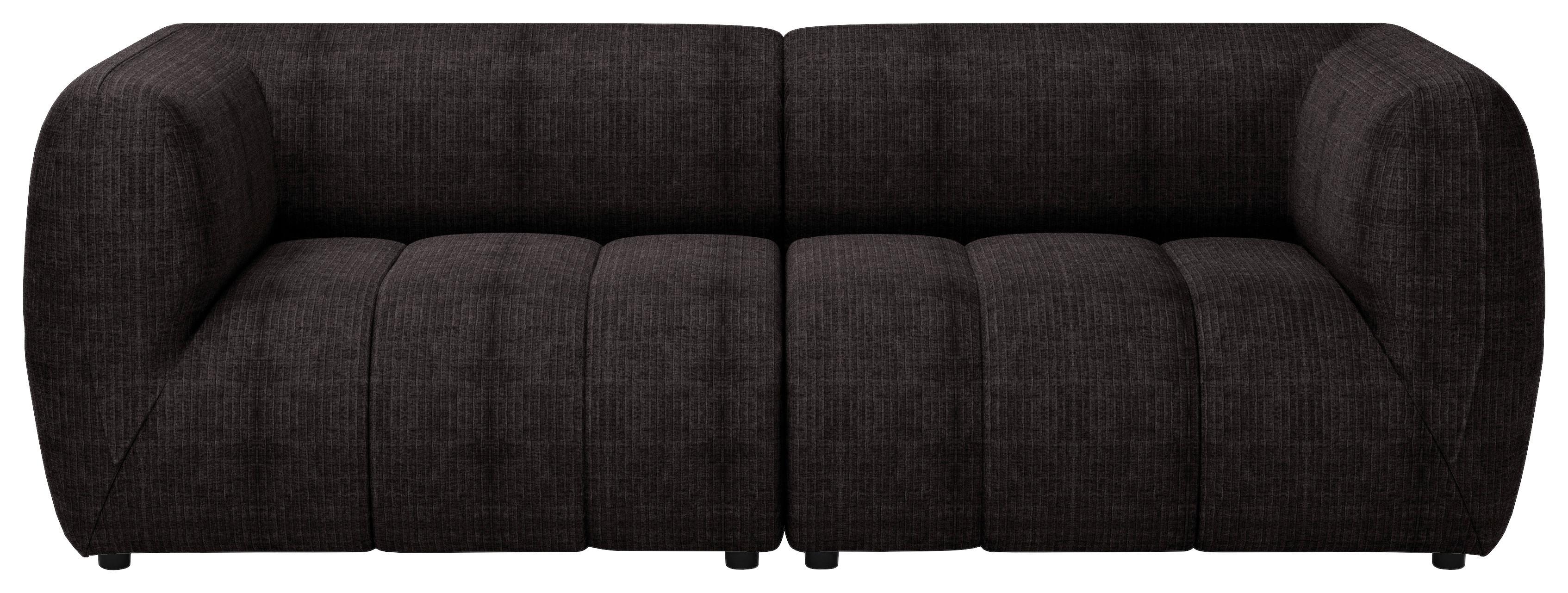 Sofa Laos Braun/Schwarz, 240 cm - Schwarz/Braun, Design, Textil (240/80/95cm) - MID.YOU