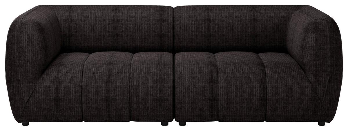 Sofa Laos Braun/schwarz, 240 Cm - Schwarz/Braun, Design, Textil (240/80/95cm) - MID.YOU