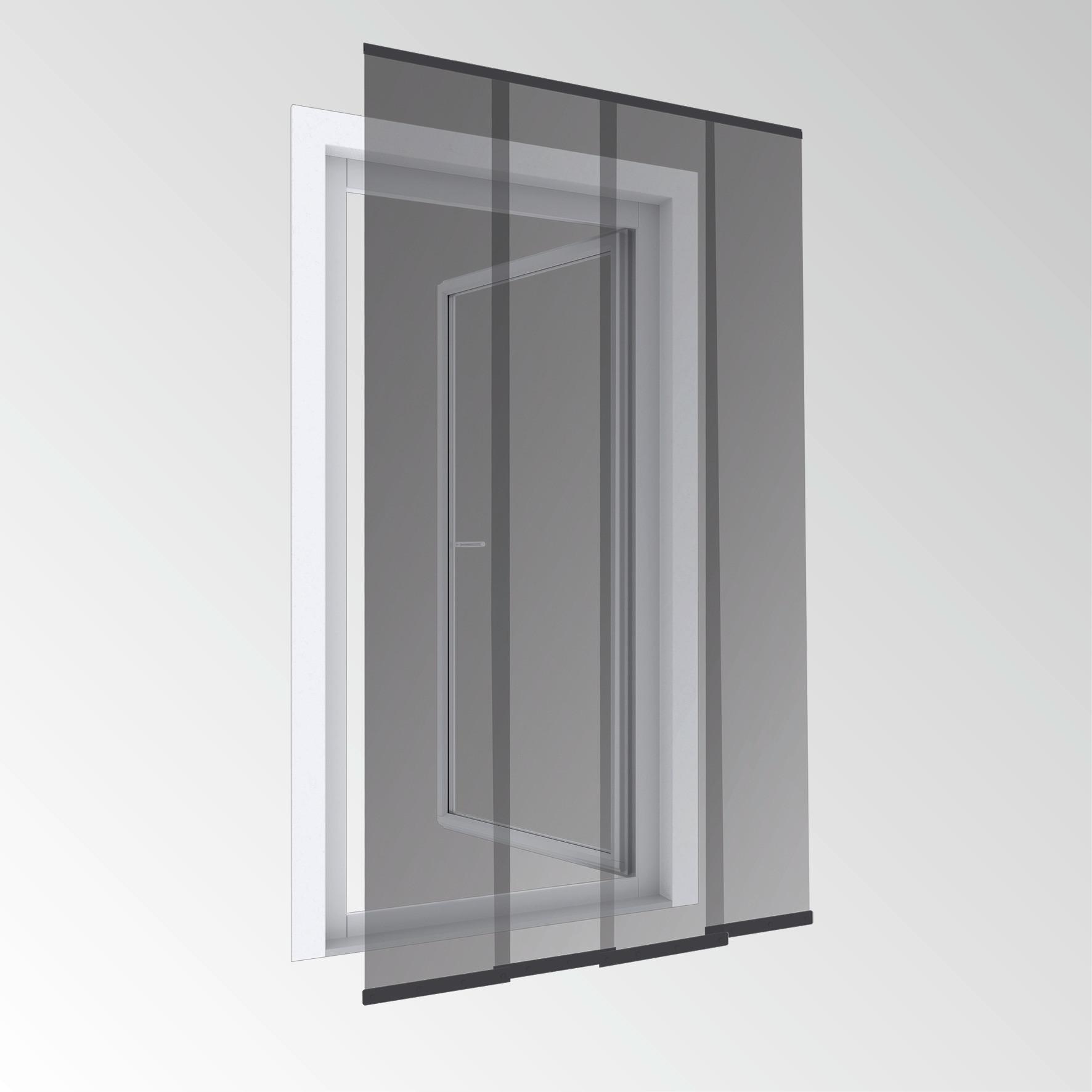 Fliegengitter Tür 120x250 Cm Anthrazit, Abnehmbar - Anthrazit, Basics, Kunststoff (120/250cm)