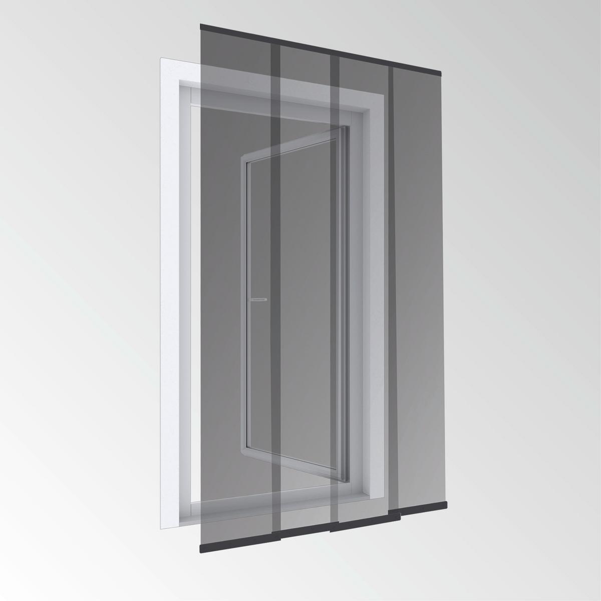 Fliegengitter Tür 120x250 Cm Anthrazit, Abnehmbar - Anthrazit, Basics, Kunststoff (120/250cm)