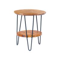 Beistelltisch Mit Ablage Aus Teakholz Woodstock, Natur - Klar, Natur, Holz/Metall (40/50/50/55cm) - Kayoom