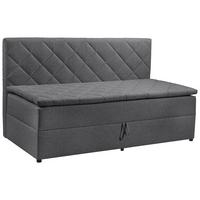 Boxspringbett Mit Topper 90x200 Luca - Schwarz/Graphitfarben, KONVENTIONELL, Textil (90/200cm) - Carryhome