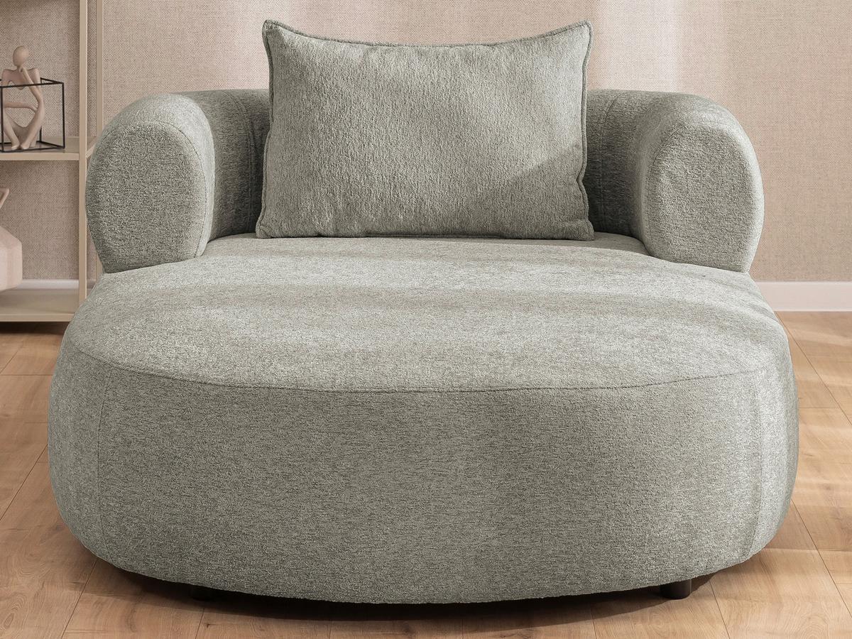 XXL-Sessel Ferro Hellgrau B: 122 cm - Hellgrau/Schwarz, Design, Textil (122/76/156cm) - Livetastic