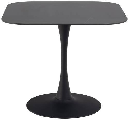 Keramický jedálenský stôl MALTA 90 - čierna, Design, kov/keramika (90/75/90cm) - MID.YOU