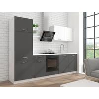 Küchenzeile Promo Ohne Geräte 270 Cm Grau/weiß, Modern - Weiß/Grau, KONVENTIONELL, Holzwerkstoff (270cm)