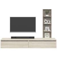 Wohnwand Pascal - Eichefarben/Grau, MODERN, Holzwerkstoff (230/160/35cm)