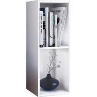 DVD-Regal Mit 2 Fächern Mendas B: 34 cm Weiß - Weiß, Basics, Holzwerkstoff (34/72/30cm) - MID.YOU