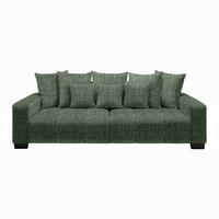 Velká pohovka MATTEO, tmavě zelená tkanina VOGUE - černá/tmavě zelená, Moderní, dřevo (246/93/124cm)