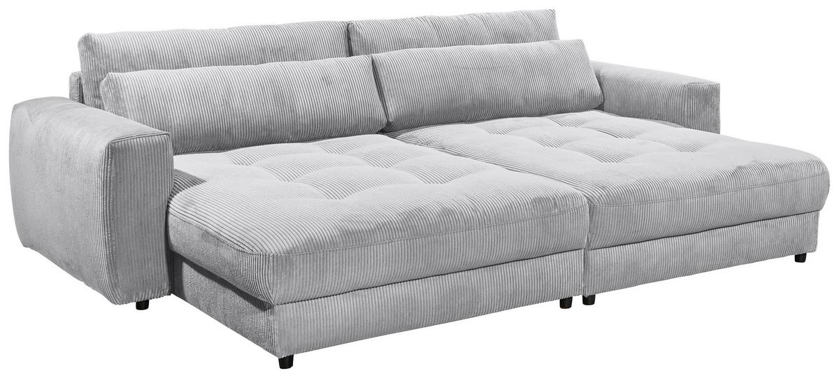 Mega pohovka LOVESEAT sv. sivá - čierna/svetlosivá, Konventionell, kompozitné drevo/textil (292/90/194cm) - MID.YOU