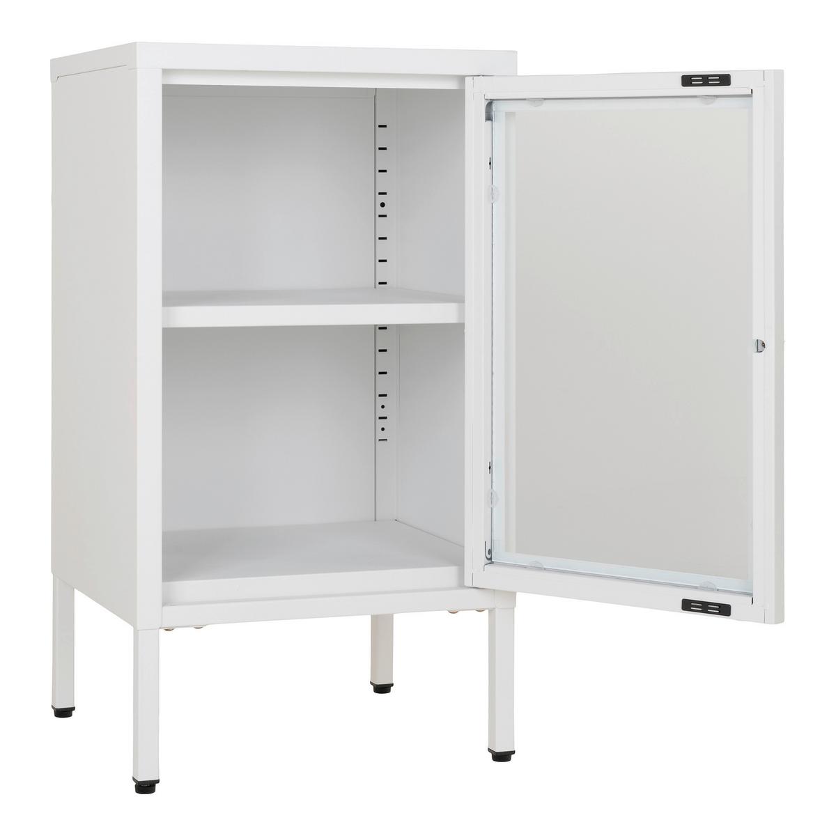 GARDEROBENSCHRANK Dalby Weiß B: 38cm - Transparent/Weiß, Design, Glas/Metall (38/70/35cm) - MID.YOU