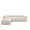 Ecksofa Creme B: 301 Cm - Creme/Schwarz, Design, Textil (301/69/193cm) - MID.YOU