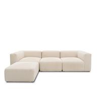Ecksofa Creme B: 301 Cm - Creme/Schwarz, Design, Textil (301/69/193cm) - MID.YOU