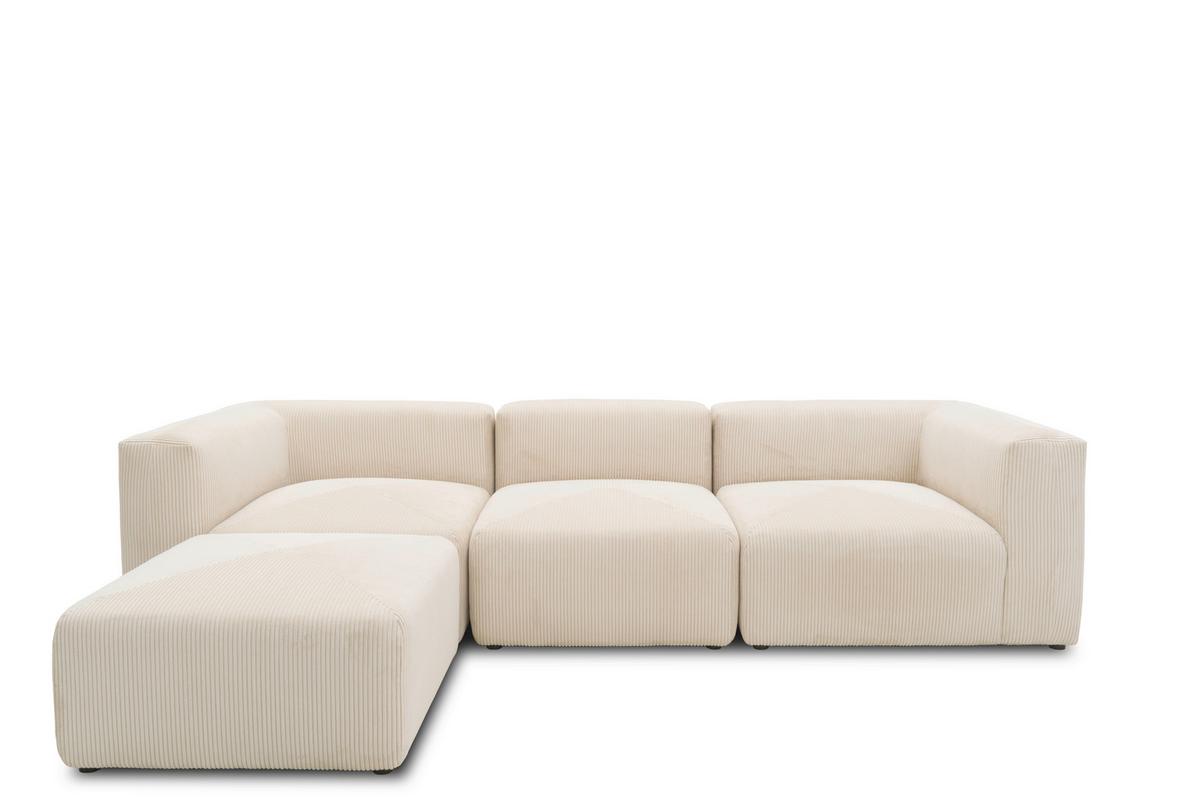 Ecksofa Creme B: 301 Cm - Creme/Schwarz, Design, Textil (301/69/193cm) - MID.YOU