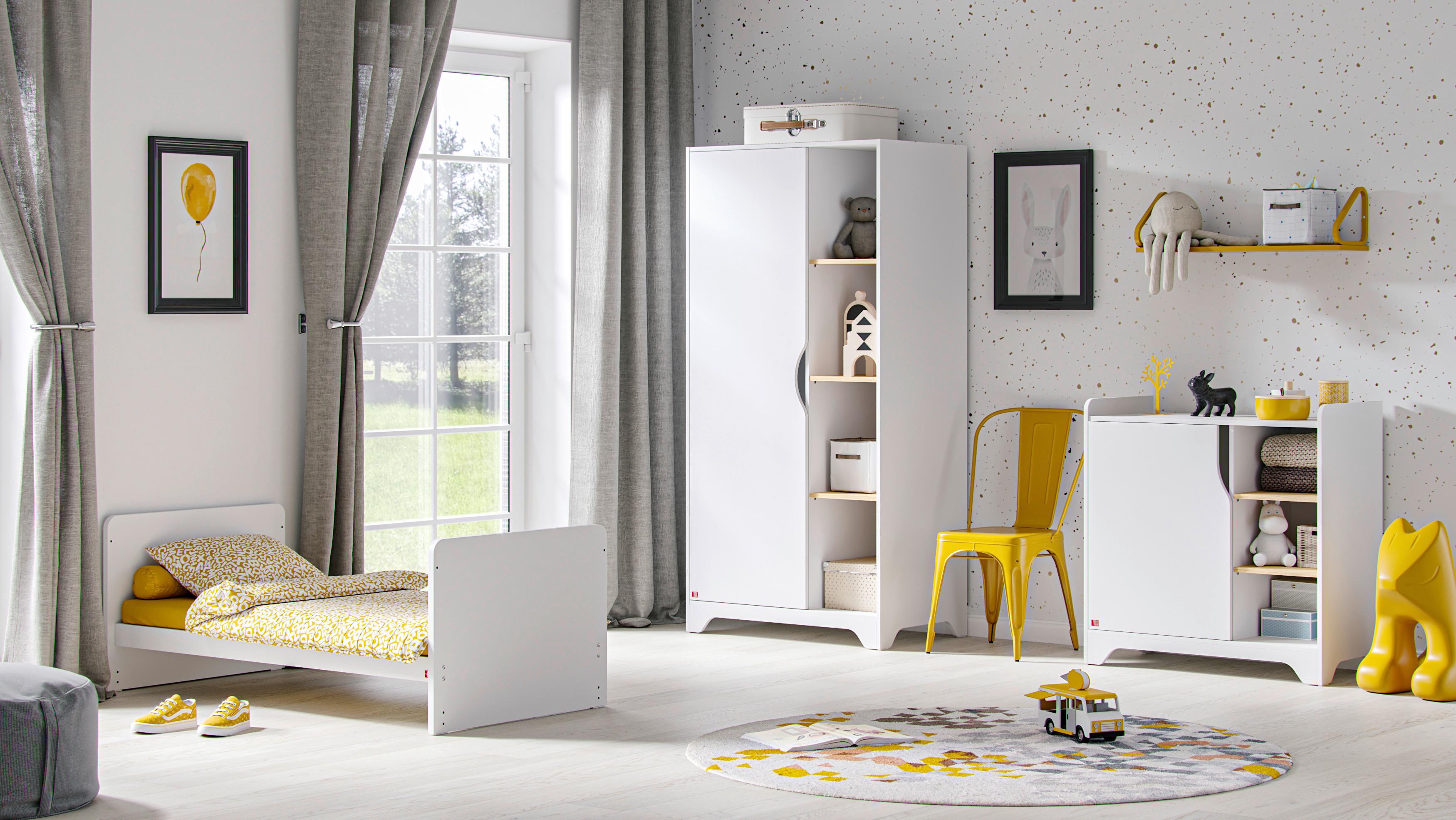 Kinderkleiderschrank Leaf - Weiß, MODERN, Holzwerkstoff (88,5/179,5/52cm) - MID.YOU