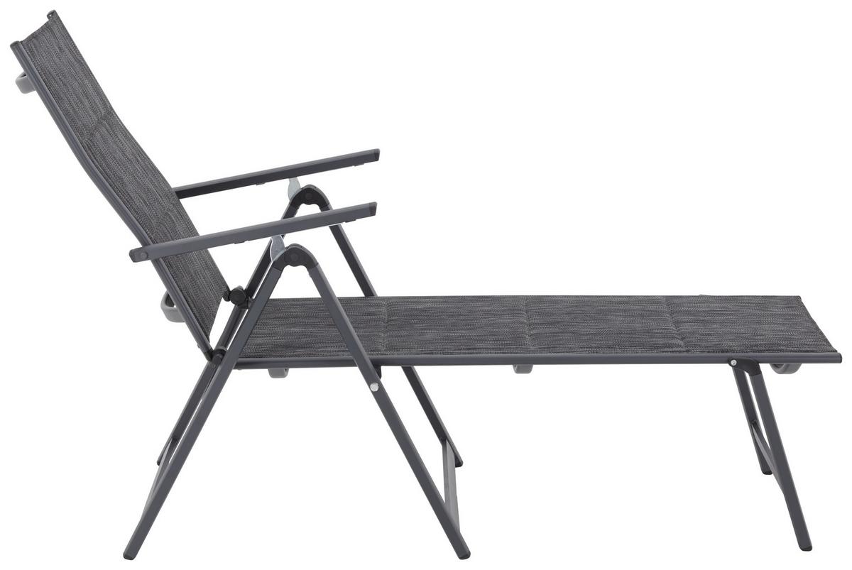 Napozóágy Verena - sötétszürke/szürke, Design, textil/fém (70/103/146cm) - Luca Bessoni