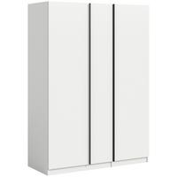 Drehtürenschrank Oakland, Weiß B: 130 cm - Weiß, MODERN, Holzwerkstoff (130/183/53cm) - MID.YOU