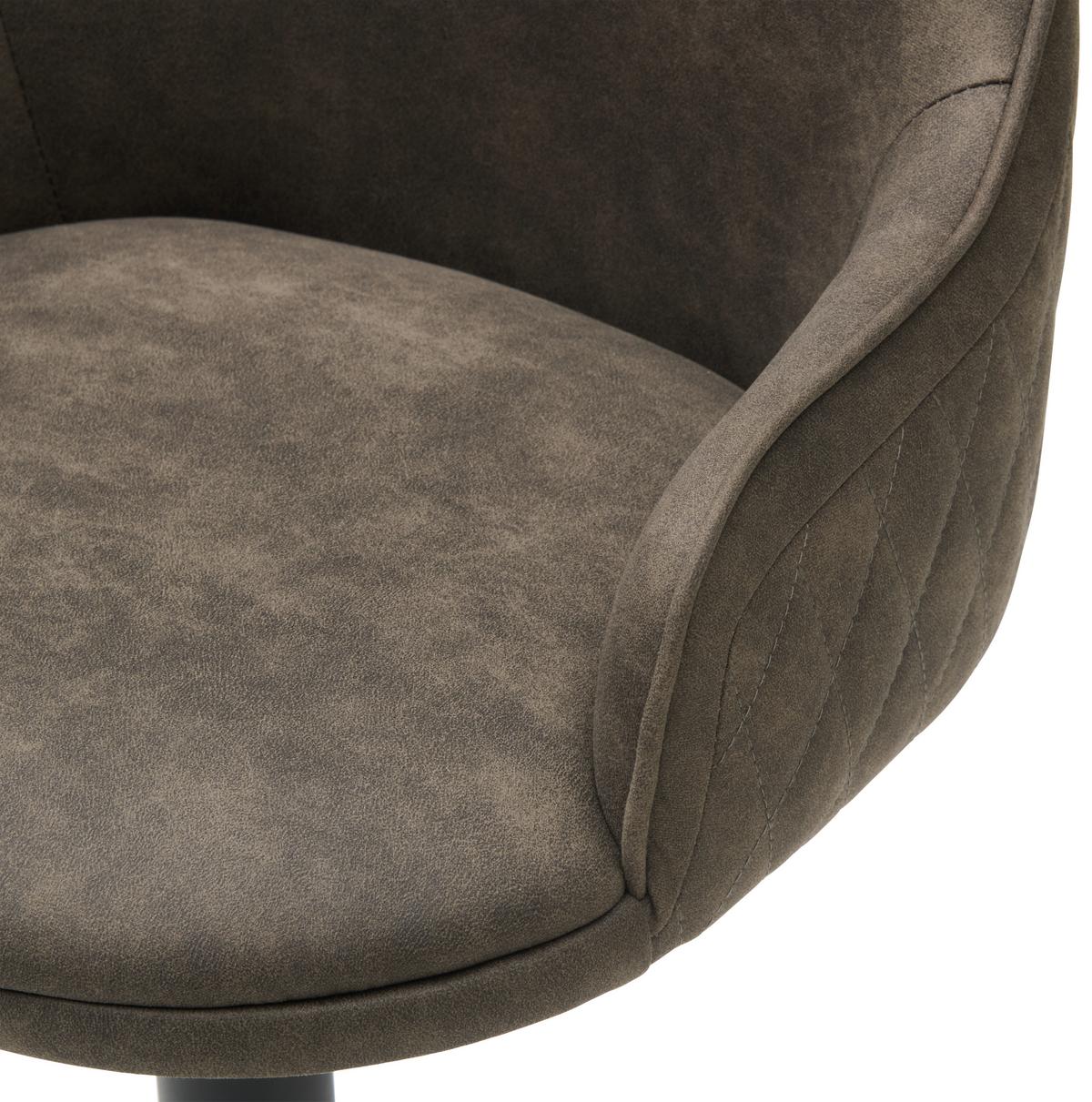 Barhocker Höhenverstellbar Mit Lehne Weda Webstoff Grau - Schwarz/Grau, KONVENTIONELL, Textil/Metall (50/90-111/51cm) - MID.YOU