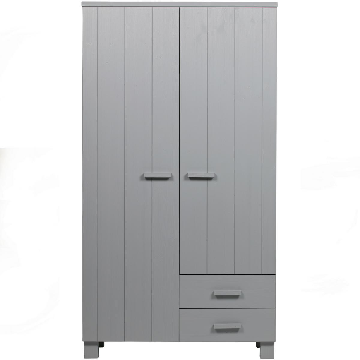 Garderobenschrank Dennis Grau B: 111 Cm - Grau, Design, Holz (111/202/55cm) - Livetastic