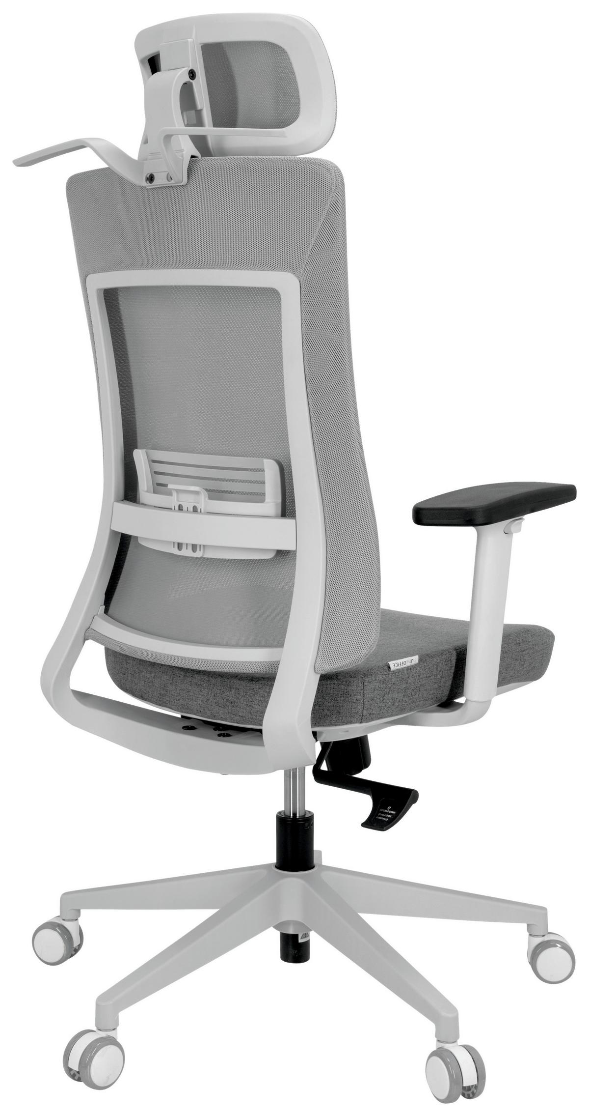 Drehstuhl Comfio Wmh mit Armstützen Grau - Grau, Basics, Kunststoff/Textil (66/120/60cm) - MID.YOU